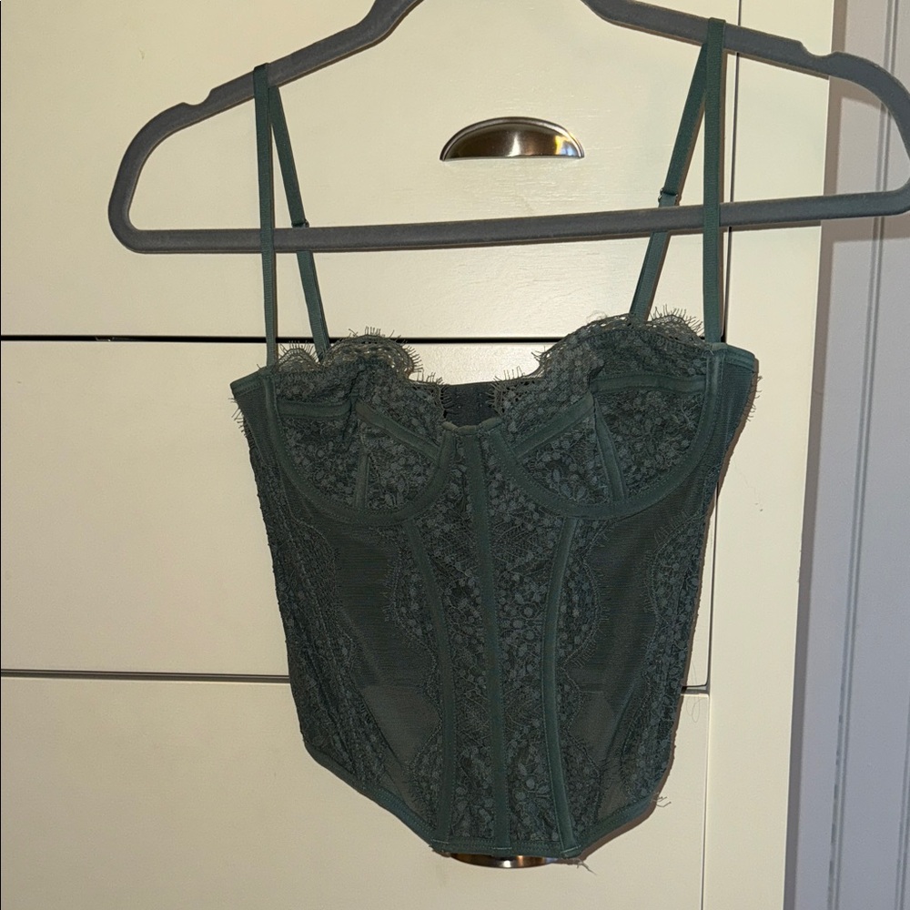 Urban Outfitters Green Out From Under Love Corset